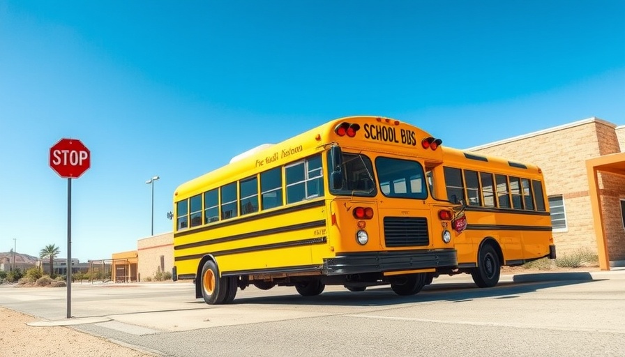 El Paso school bus in parking lot, School board elections sign.