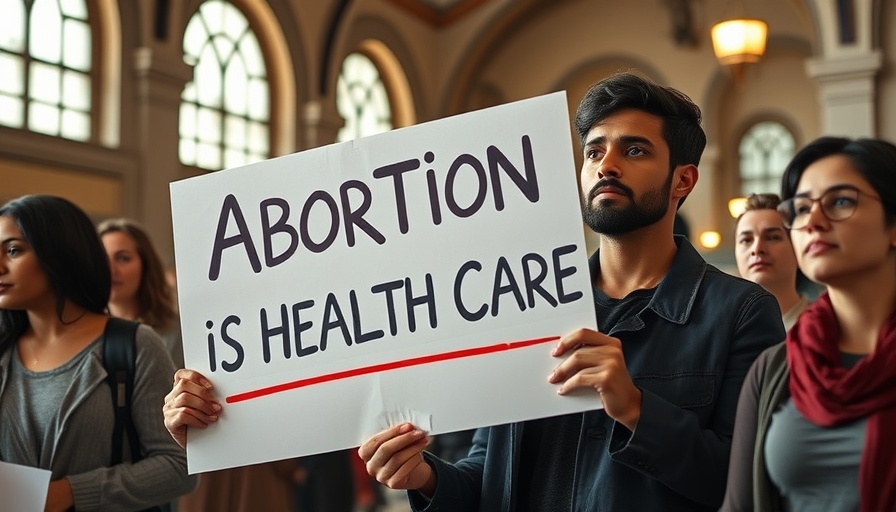 San Antonio abortion travel fund lawsuit protest with advocacy sign.