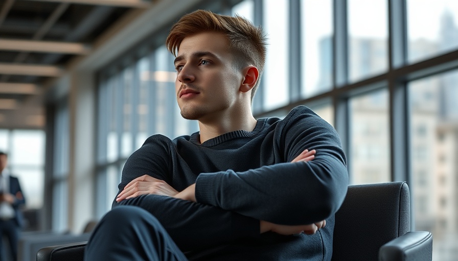Thoughtful man in modern office, technology setting.