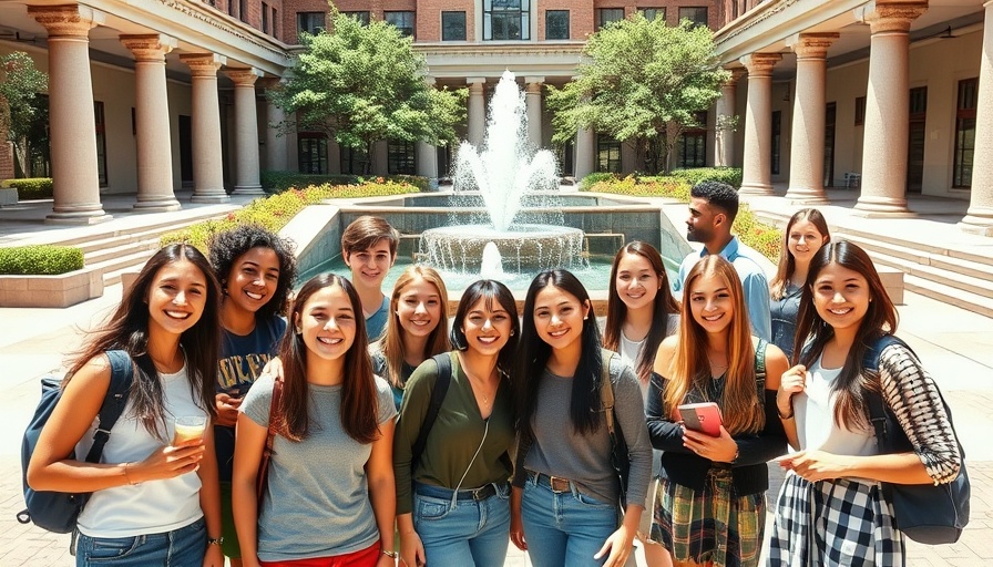 San Antonio Education Partnership group of students in courtyard.
