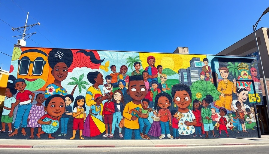 Vibrant mural in El Paso depicting cultural expressions.