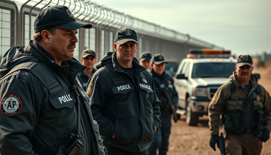 Immigration enforcement news scene with border patrol and barbed wire.