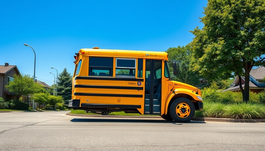 School bus in suburban area for El Paso Community College election.