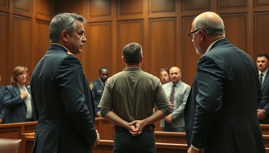 Courtroom scene of Walmart shooting case with the defendant.