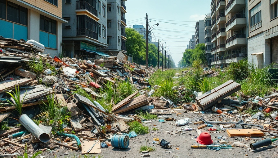 Houston news: Debris and garbage in urban setting