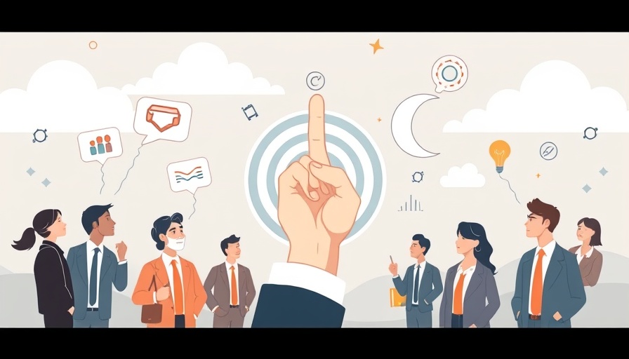 Targeting strategy illustration with business icons, minimalist style.