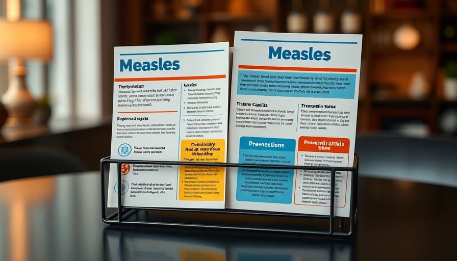 El Paso measles outbreak information brochures in bilingual display.