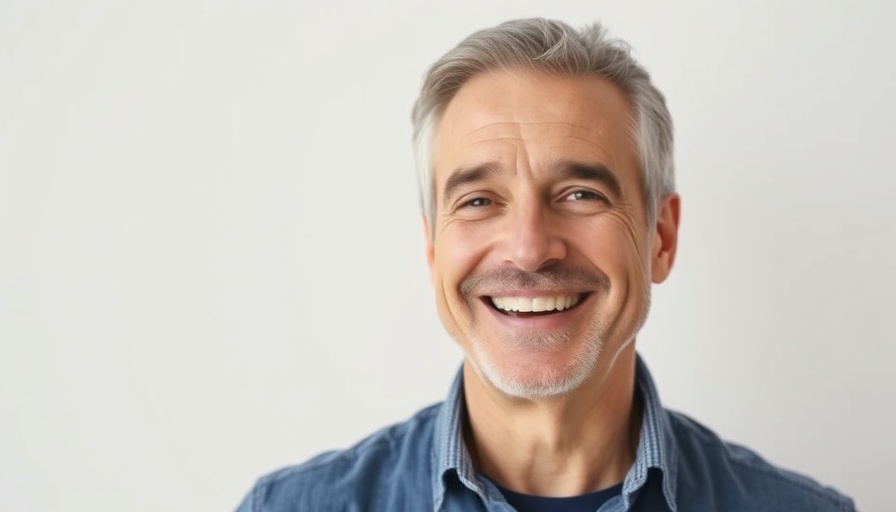 Confident smiling man portrait representing tech company experience.