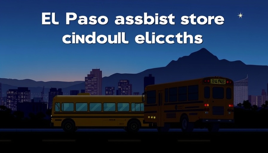 El Paso school board election results live graphics with cityscape.
