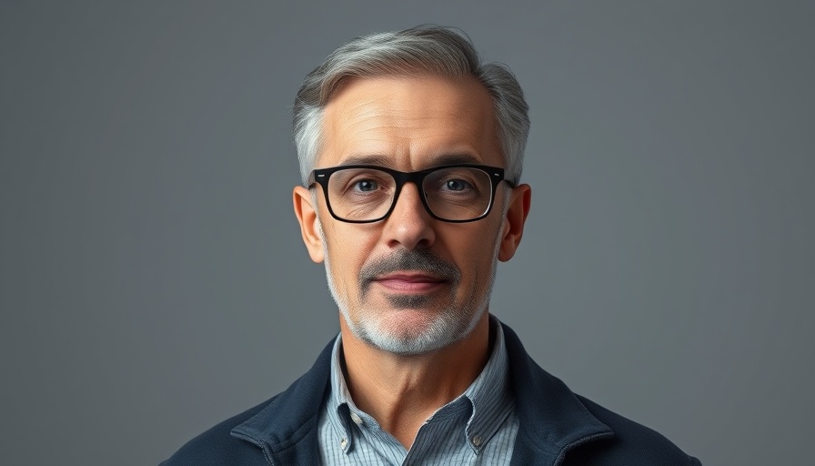 Middle-aged man with glasses, confident expression, close-up portrait.