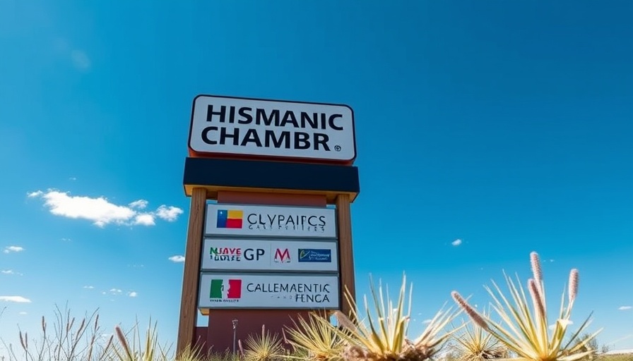 El Paso Hispanic Chamber funding sign under blue sky