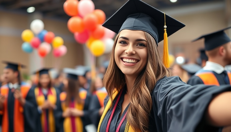 El Paso graduation guide 2025: Joyful graduate woman taking a selfie at ceremony.