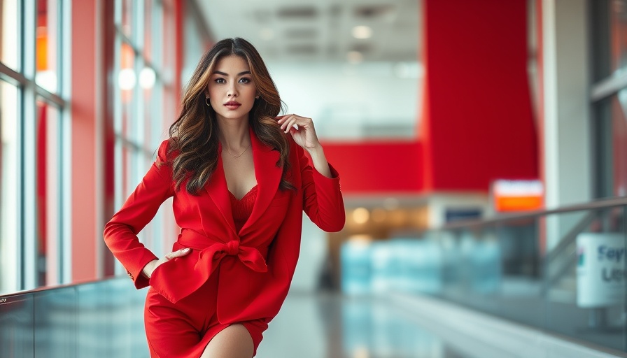 Fashionable woman in red embodying authentic connections with Gen-Z.