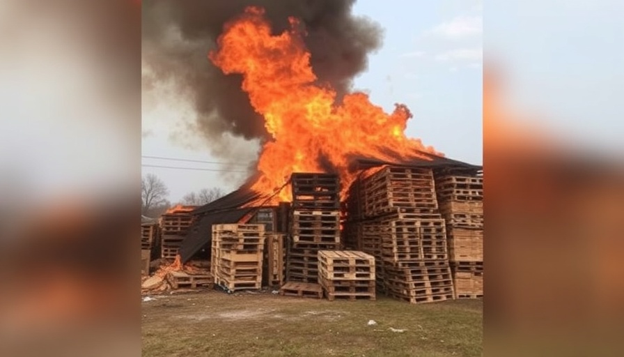 Large stack of pallets catches fire in Southern Dallas