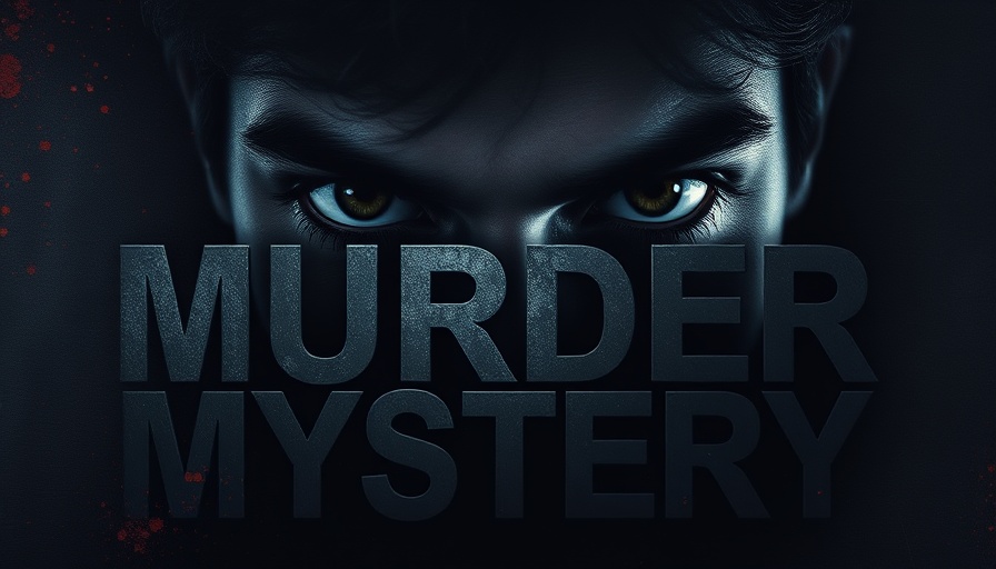 Clear Lake Murders mysterious graphic with intense eyes and red text.