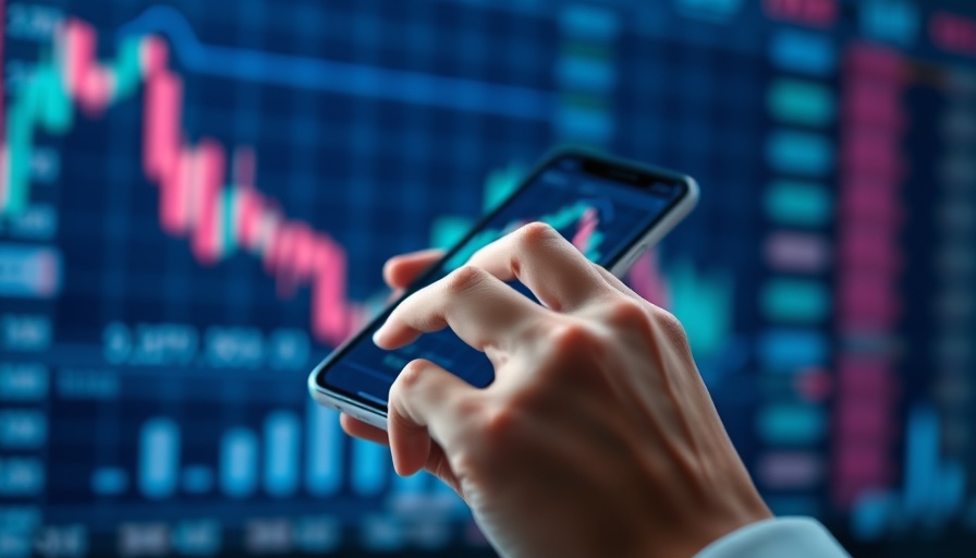 Person analyzing stock chart on smartphone indicating impact on retailers.