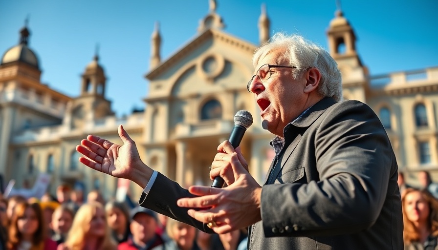 Speaker discussing Texas School Funding at rally