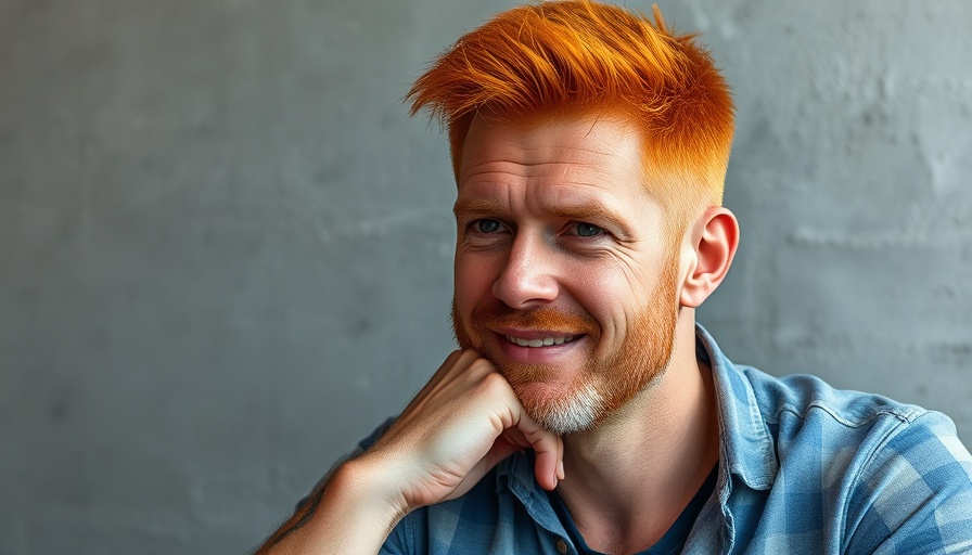 Middle-aged man with red hair, relaxed, Community Advantage Loan Program.