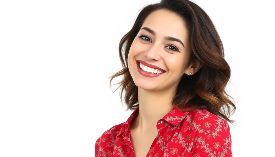 Smiling woman in red blouse - Mistakes to Avoid When Delivering Bad News.