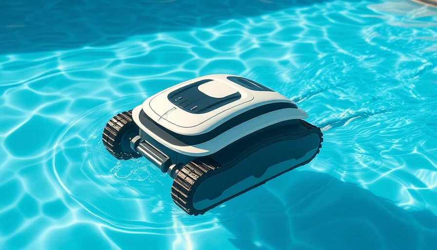 Sleek pool cleaning robot in clear San Antonio waters with smart technology.