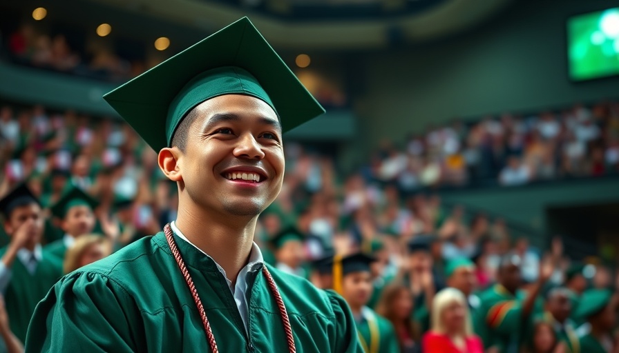 El Paso graduation events celebration with happy graduate waving.