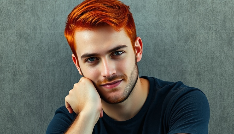 Man with red hair relaxing, vibrant expression.