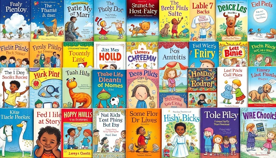 Collage of El Paso children's books with vibrant covers.