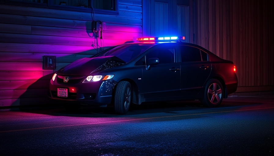 Houston news car crash scene with colorful lights