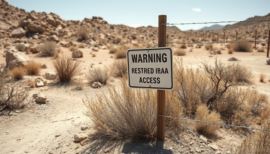 Warning sign in Texas desert highlighting military trespassing charges.