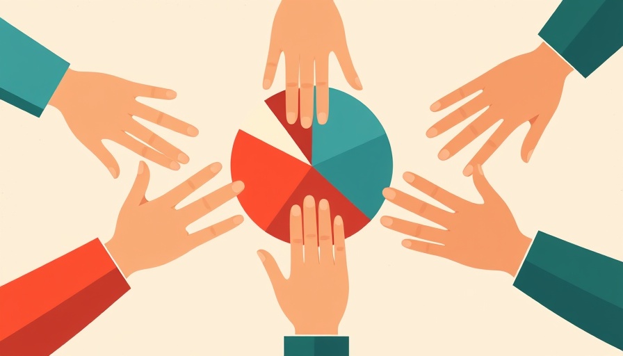Abstract hands with pie chart segments illustrating employee ownership benefits.