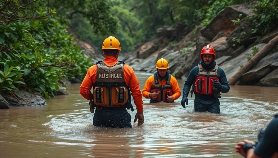 San Antonio flooding response team in action assessing floodwaters.
