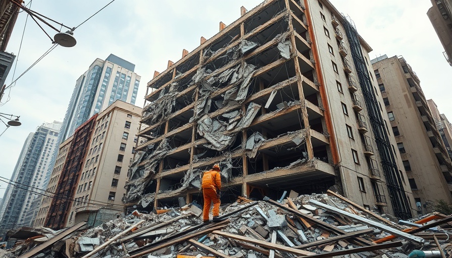 Israel and Iran conflict death toll: Damaged building aftermath.