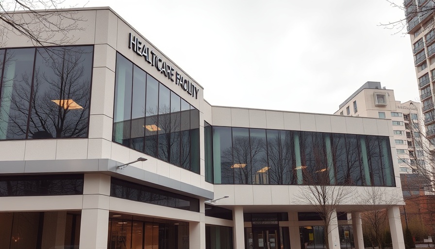 Houston healthcare facility exterior view with sign.