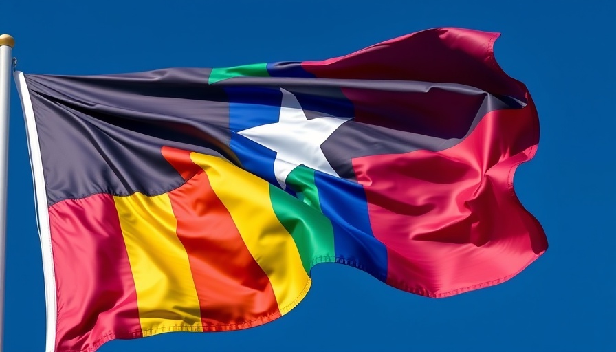 Colorful Texas pride flag representing Rio Grande Valley LGBTQ+ community.