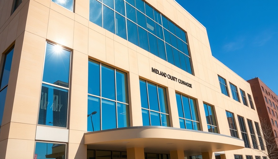 Texas News: Midland County Courthouse with reflective windows.