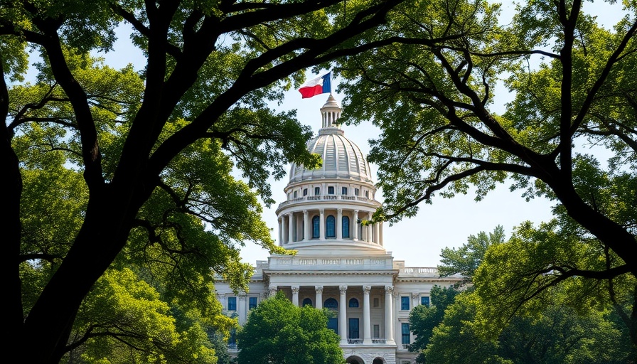 Texas Capitol in focus amid the Texas Redistricting Fight discussion.