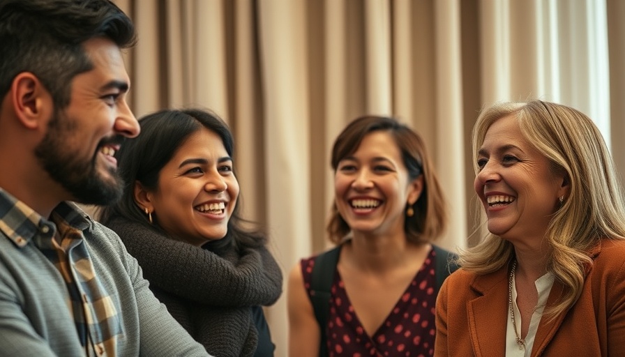 Candid moments of smiling people sharing lively conversation