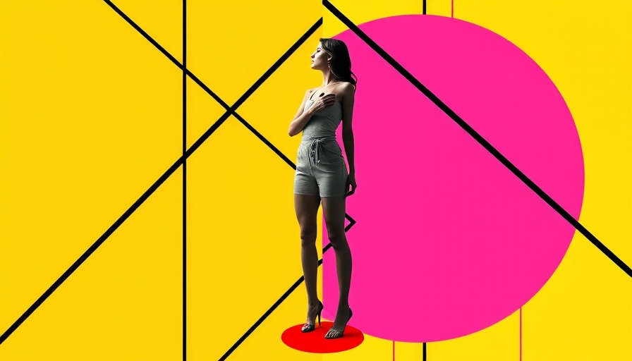 Abstract art of woman on geometric lines, measuring business perspective for long-term success.