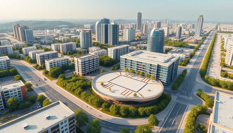 Detailed rendering of El Paso County deck plaza project with cityscape.