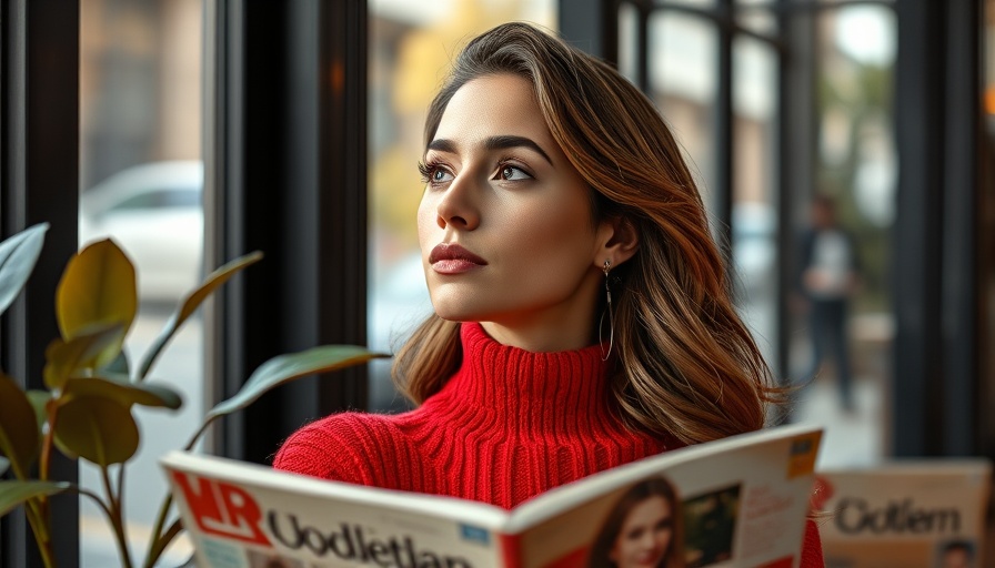 Magazine cover featuring stylish woman in red sweater, TikTok new app for U.S. users.