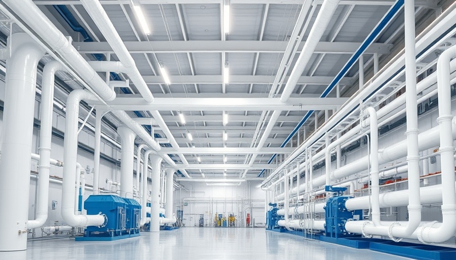 Interior of a modern water treatment facility showcasing extensive piping, representing El Paso water sustainability model.