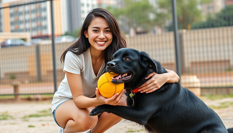 Republic at Alamo Heights: Woman and dog playfully bonding outdoors.