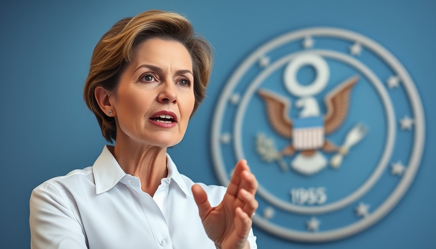 Middle-aged woman discussing ICE access to migrant detention center.