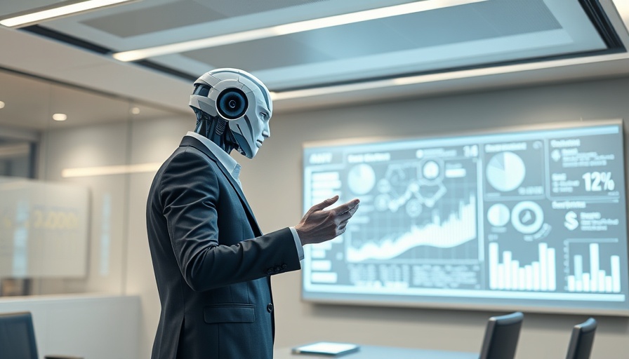 Futuristic AI notetaker holograms in a business meeting.