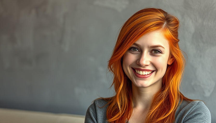 Person with vibrant red hair smiling confidently indoors.