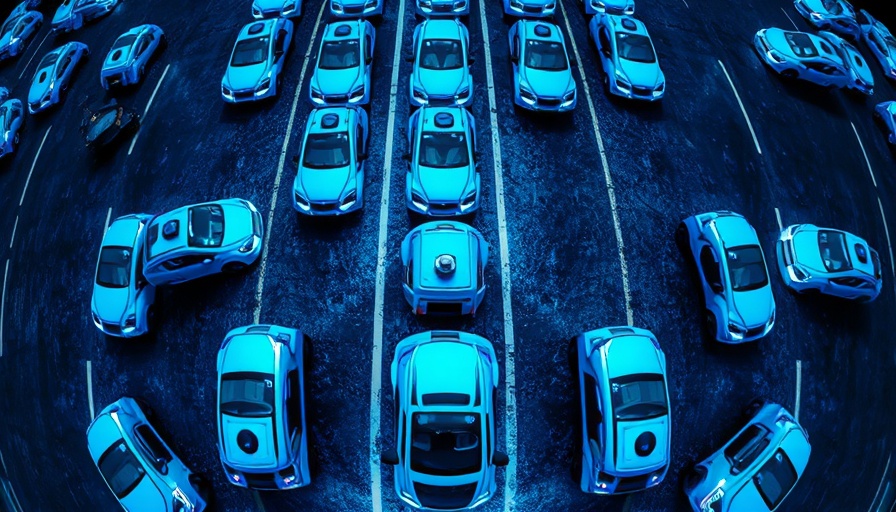 Waymo autonomous vehicles parked in blue digital art.