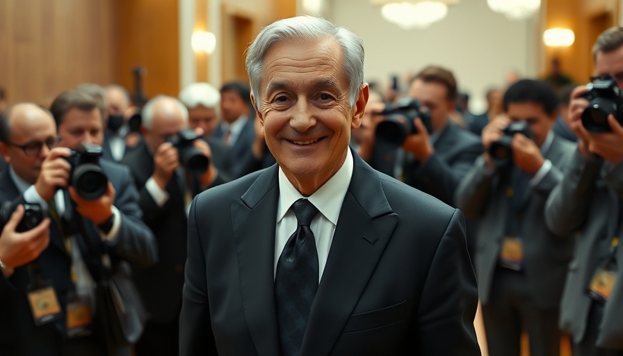 Distinguished man at a formal event discussing U.S.-EU Trade Deal.
