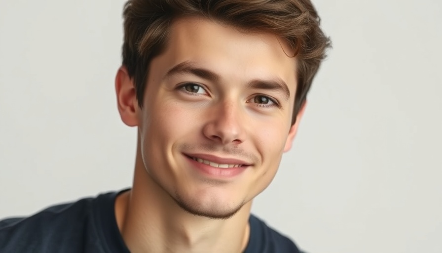 Young man in a photorealistic portrait with light background.