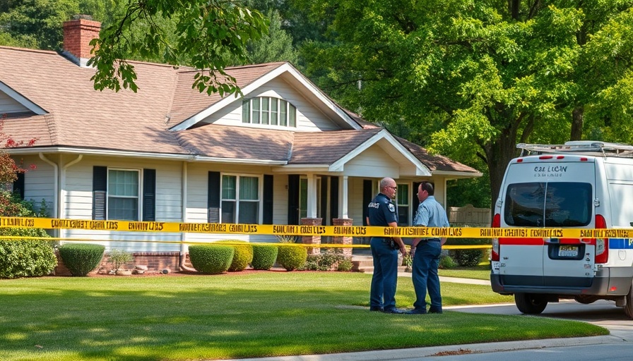 San Antonio News crime scene, suburban house with police tape.