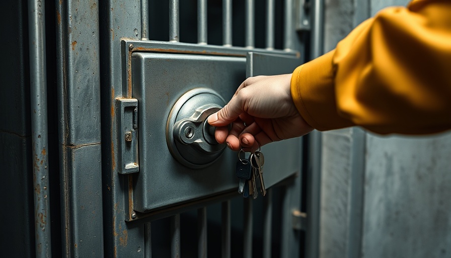 Correctional officer unlocking a cell door at Bexar County Jail.